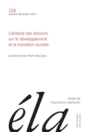 Études de linguistique appliquée, no 216